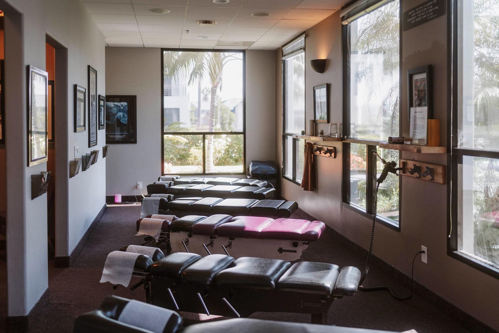 Inside the DeMoss Chiropractic office in Newport Beach